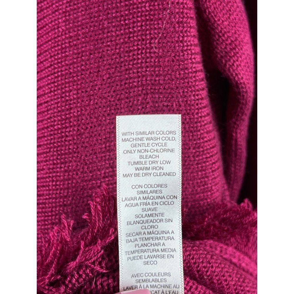 Chico's Touch of Cashmere Fringe Hem Pullover Sweater Size 1 Medium Magenta Pink - Picture 6 of 8
